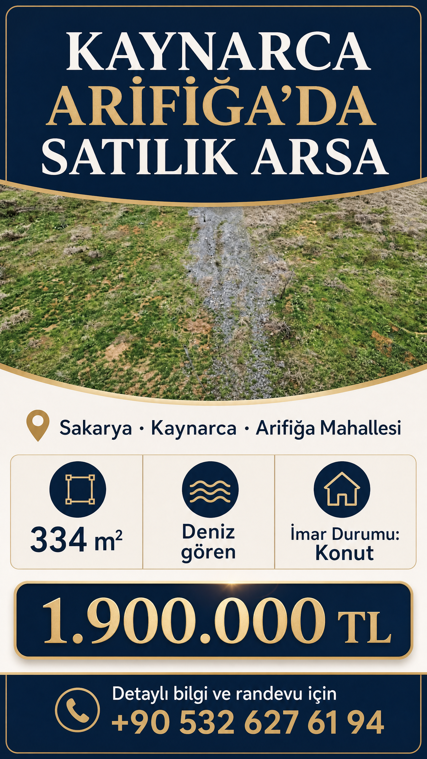 Kaynarca Arifağa’da Deniz Gören 334 m² Satılık Arsa