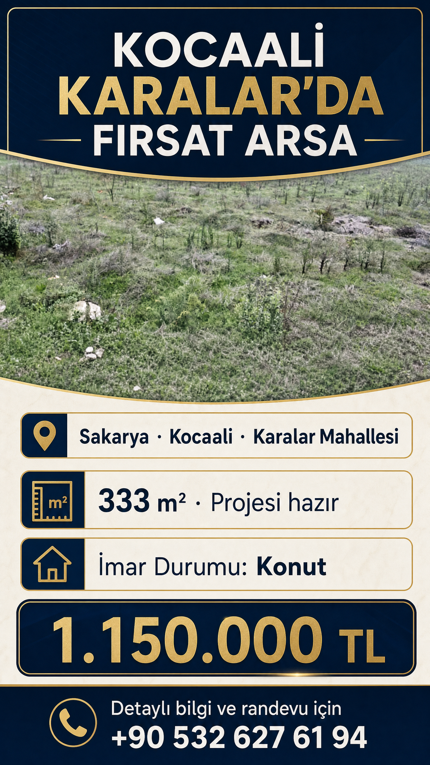 Kocaali Karalar’da 333 m² Projesi Hazır Satılık Arsa