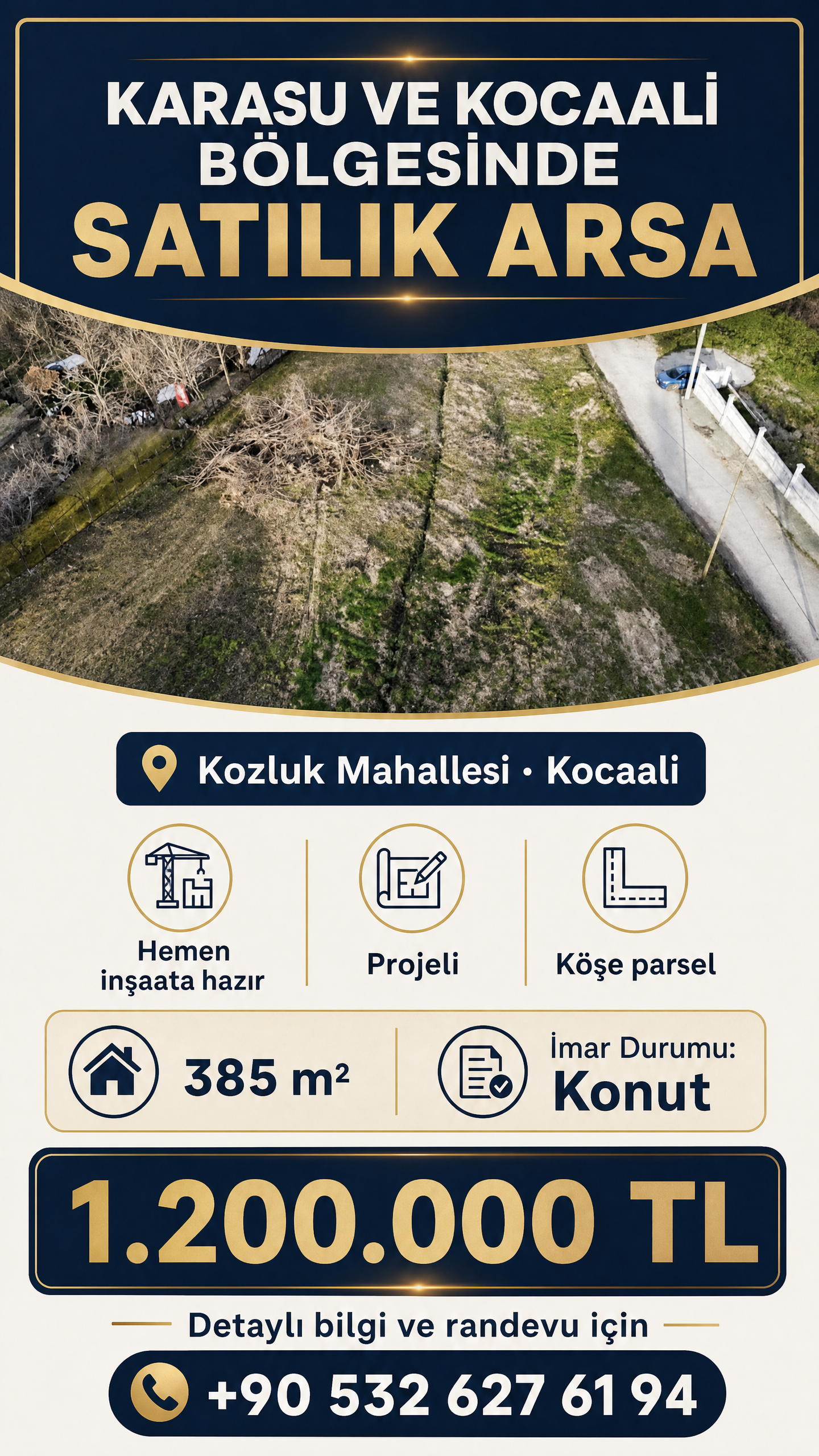 Kozluk’ta Projeli Köşe Parsel Satılık Arsa